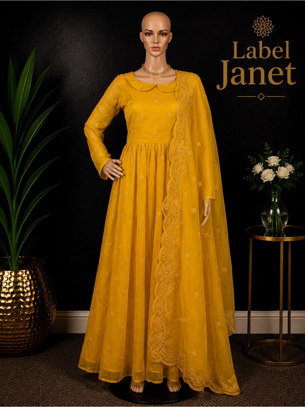 Brand new Women's Mustard Yellow Anarkali Dress (M up to L)